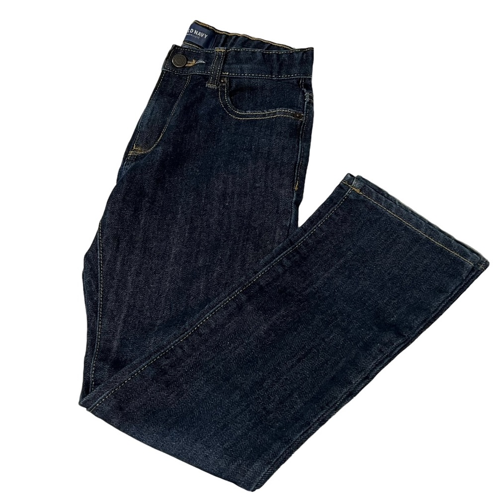 Old Navy Boy 10 Standard Straight Leg Dark Wash Denim Jeans Unisex Girls NWOT